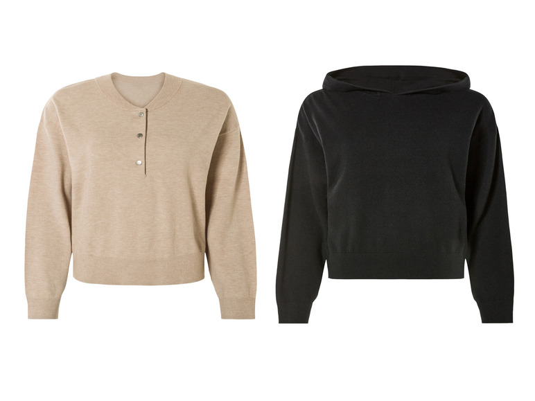 ESMARA® Damen Feinstrickpullover/ Feinstrick-Hoodie, leger geschnitten