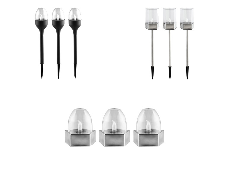 LIVARNO HOME LED Solarleuchten / Tischleuchten, 3 Stück