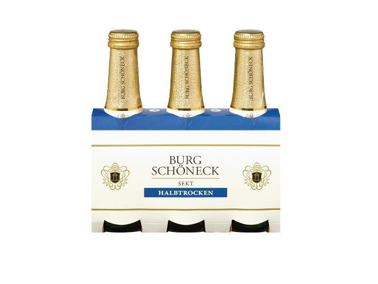 3 x 0,2-l-Flasche Sektpaket Burg Schöneck Sekt Miniatur halbtrocken, Schaumwein