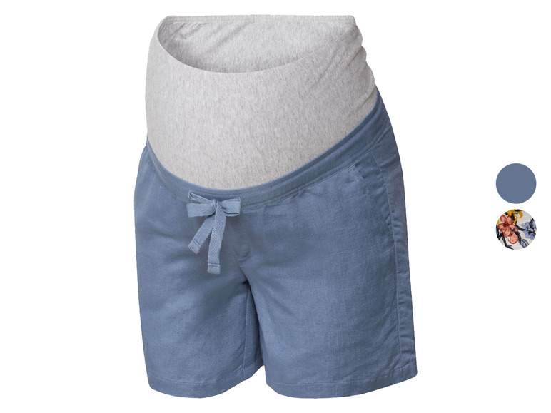 ESMARA® Damen Umstandsshorts mit Leinen