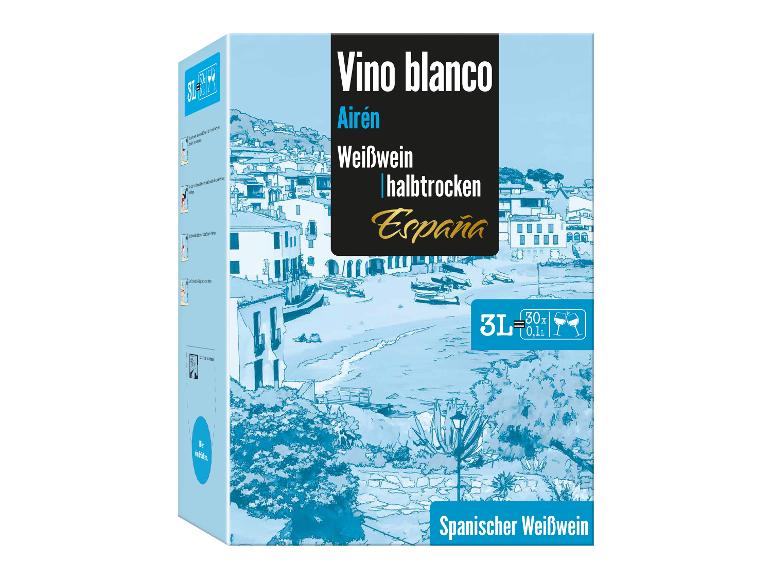Vino Blanco Airén 3-l-Bag-in-Box halbtrocken, Weißwein 2025