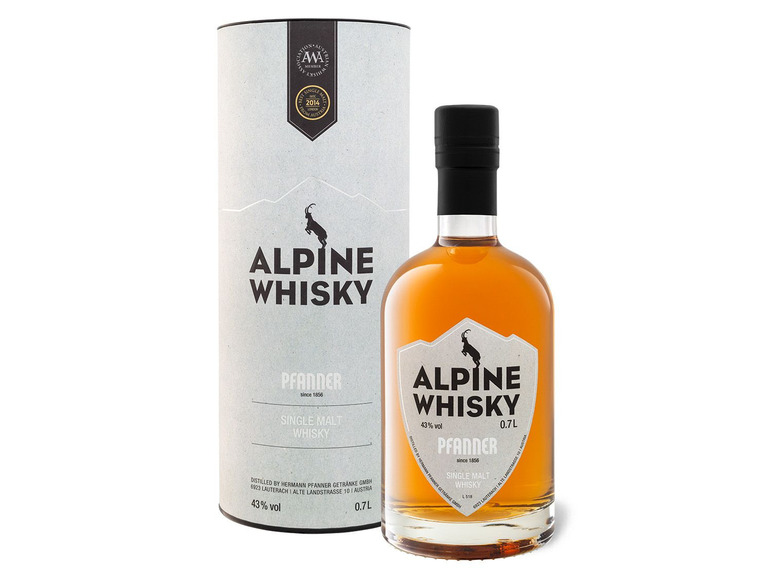 PFANNER Alpine Single Malt Whisky mit Geschenkbox 43% Vol