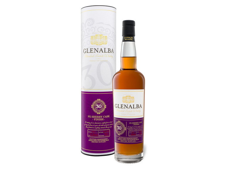 GLENALBA Blended Scotch Whisky 30 Jahre PX Cask Finish 41,4% Vol