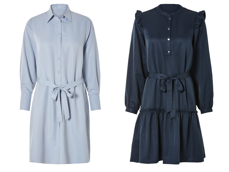 ESMARA® Damen Blusenkleid mit Bindegürtel in der Taille