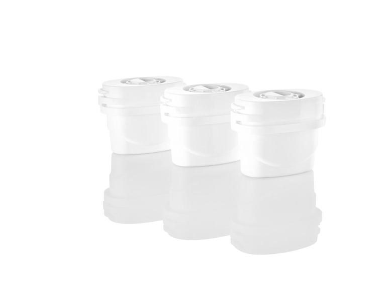 LIVARNO HOME Wasserfilter-Kartuschen, 3 Stück inkl. Adapter für Brita-Wasserkaraffen