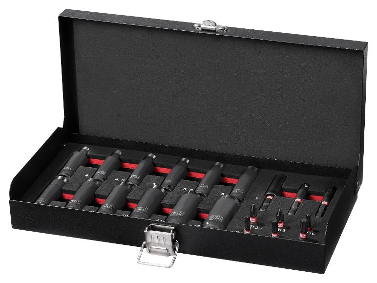 PARKSIDE PERFORMANCE® Schlag-Steckschlüssel- und Bit-Satz, 21-teilig