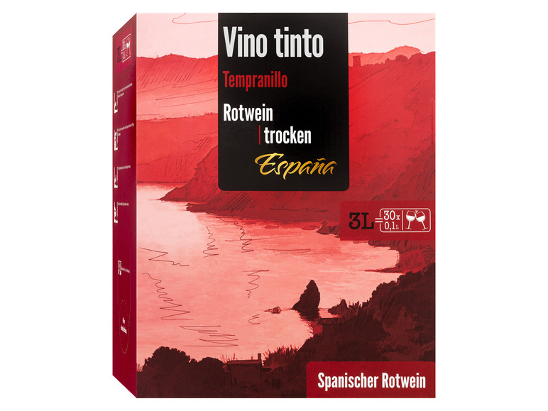 Vino Tinto Tempranillo Spanien 3,0-l-Bag-in-Box trocken, Rotwein 2025