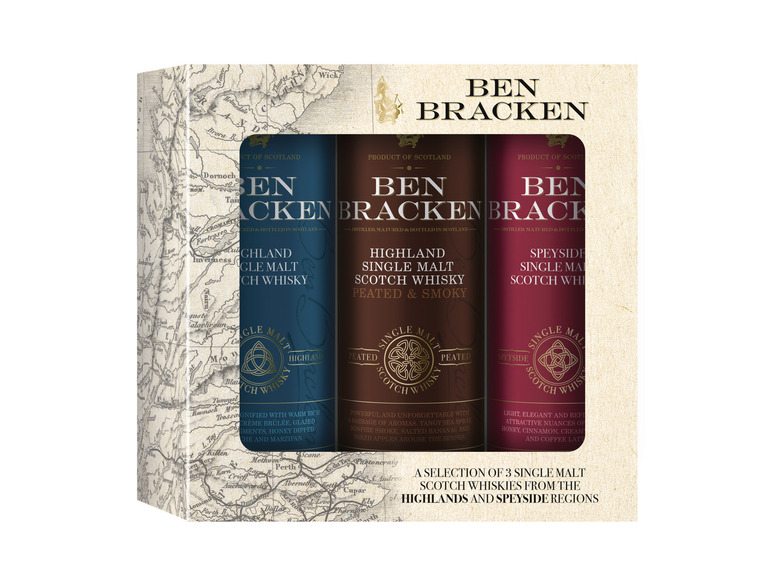 BEN BRACKEN Single Malt Scotch Whisky Mini-Pack 3 x 0,05 l, 40% Vol