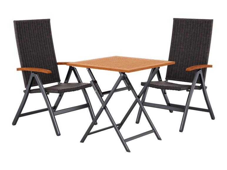 LIVARNO® Geflecht-Set »Valencia«, 3-teilig - Klapptisch & 2 Klappsessel