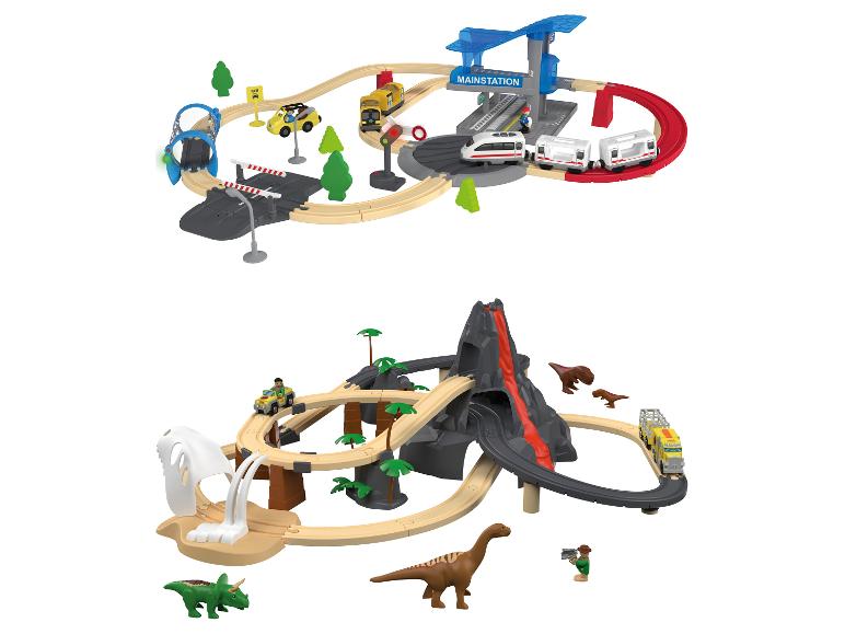 PLAYTIVE Eisenbahn-Set Stadt-Express \ Dinoland, für viele kreative Aufbauvarianten